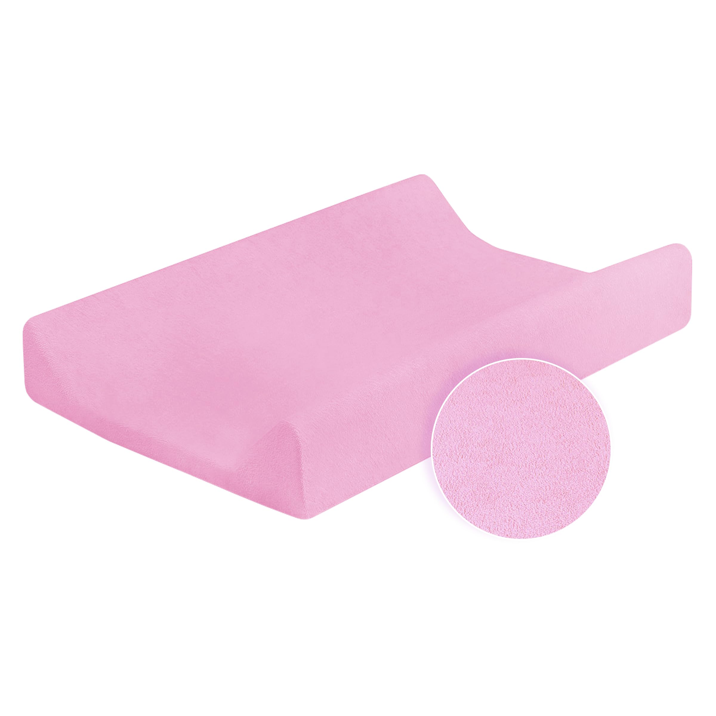 Baby Terry Cover for Changing Mat 70x50 cm for Nappy Changer with Raised Edges (Pink)