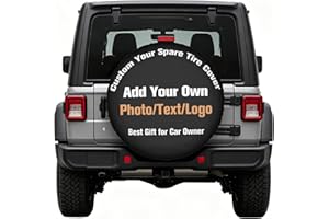 RMWD Studio Custom Spare Tire Cover 15 Inch, Personalized Tire Cover with Your Image Photo Text Logo, Waterproof Dust-Proof U