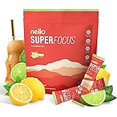 Nello Superfocus Mojito – Nootropic Focus Drink Mix, 20 On-The-Go Packets, Alpha GPC, Lion’s Mane, Rhodiola, Sugar-Free