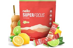 Nello SuperFocus Mojito – Nootropic Focus Drink Mix, 20 On-The-Go Packets, Alpha GPC, Lion’s Mane, Rhodiola, Sugar-Free