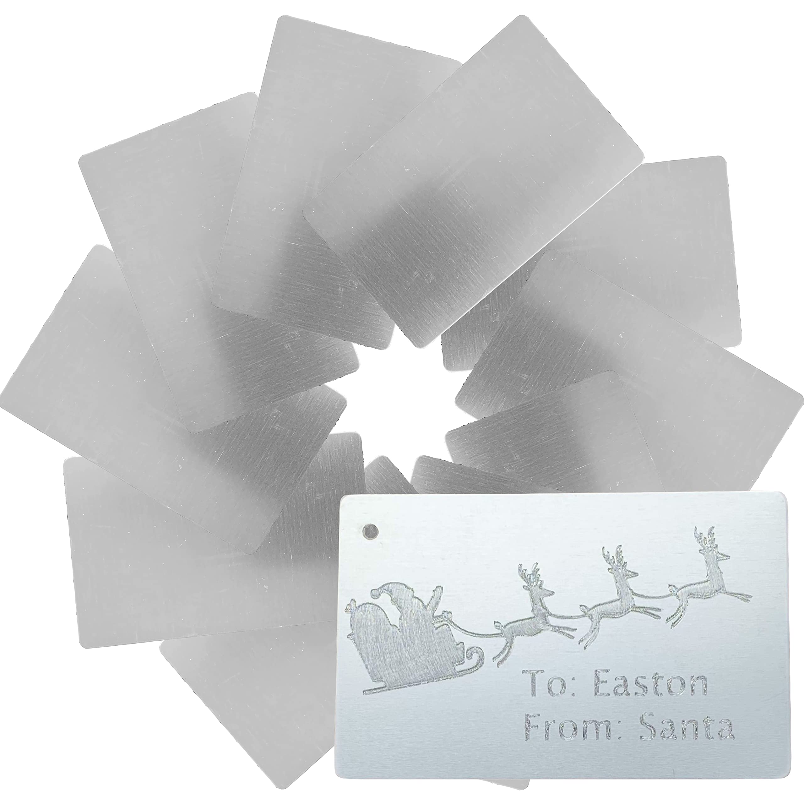 Zoom Precision Metal Engraving Blanks for Etching w/Silhouette Cameo 4 Pro Plus, Brother Scan and Cut, Maker, Explore Air 2 or Laser Engraving Blanks - 10 Pack