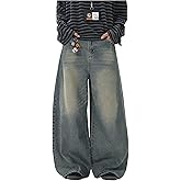 Floerns Men's Baggy Jeans Vintage Wide Leg Y2k Hip Hop Denim Pants Streetwear