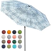 Tempera Patio Market Outdoor Table Umbrella with Push Button Tilt and Crank, Large Sun Umbrella with Sturdy Pole & Fade Resistant Canopy, Easy to Set