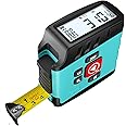Digital Tape Measure 2 in 1, 16FT with Display, Smart Tape Measure, Area Volume Measuring Pythagorean Mode, Waterproof and Rechargeable,1/2 Self Centering, 20 Groups Historical Memory