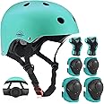 Adjustable Kids Helmet with Knee Pad, Elbow Pads & Wrist Guards - Toddler Bike Helmets for Ages 3-5, 5-8, 8-14 Years - Perfect for Skating, Biking, Cycling, and Skateboard - for Boys and Girls