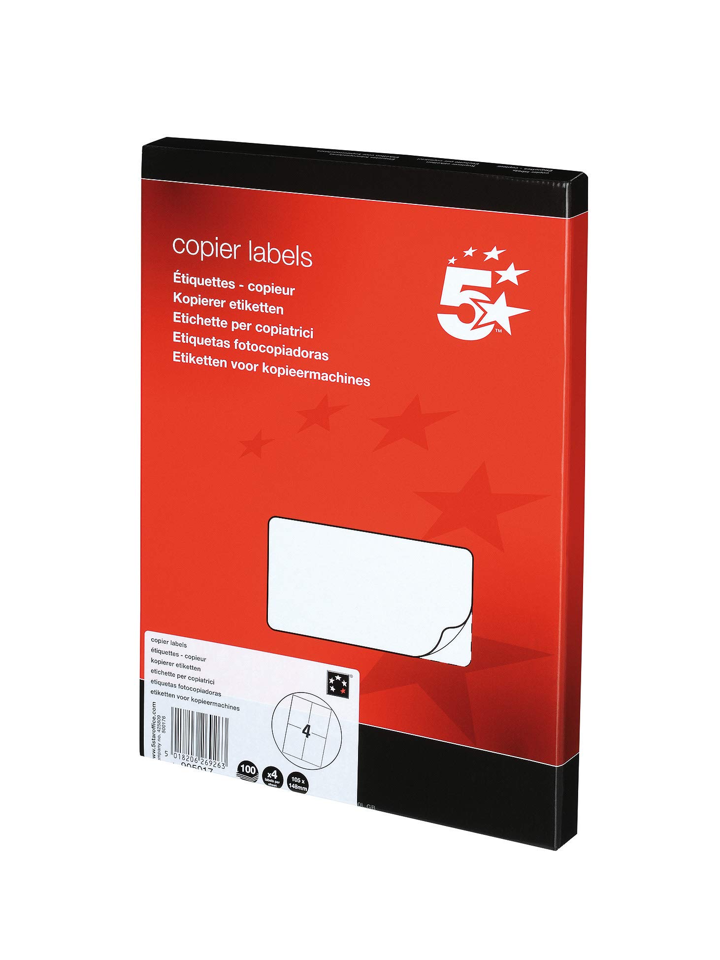 5 Star Multifunction labels 4per Sheet 105x148mm [ 400 Labels]