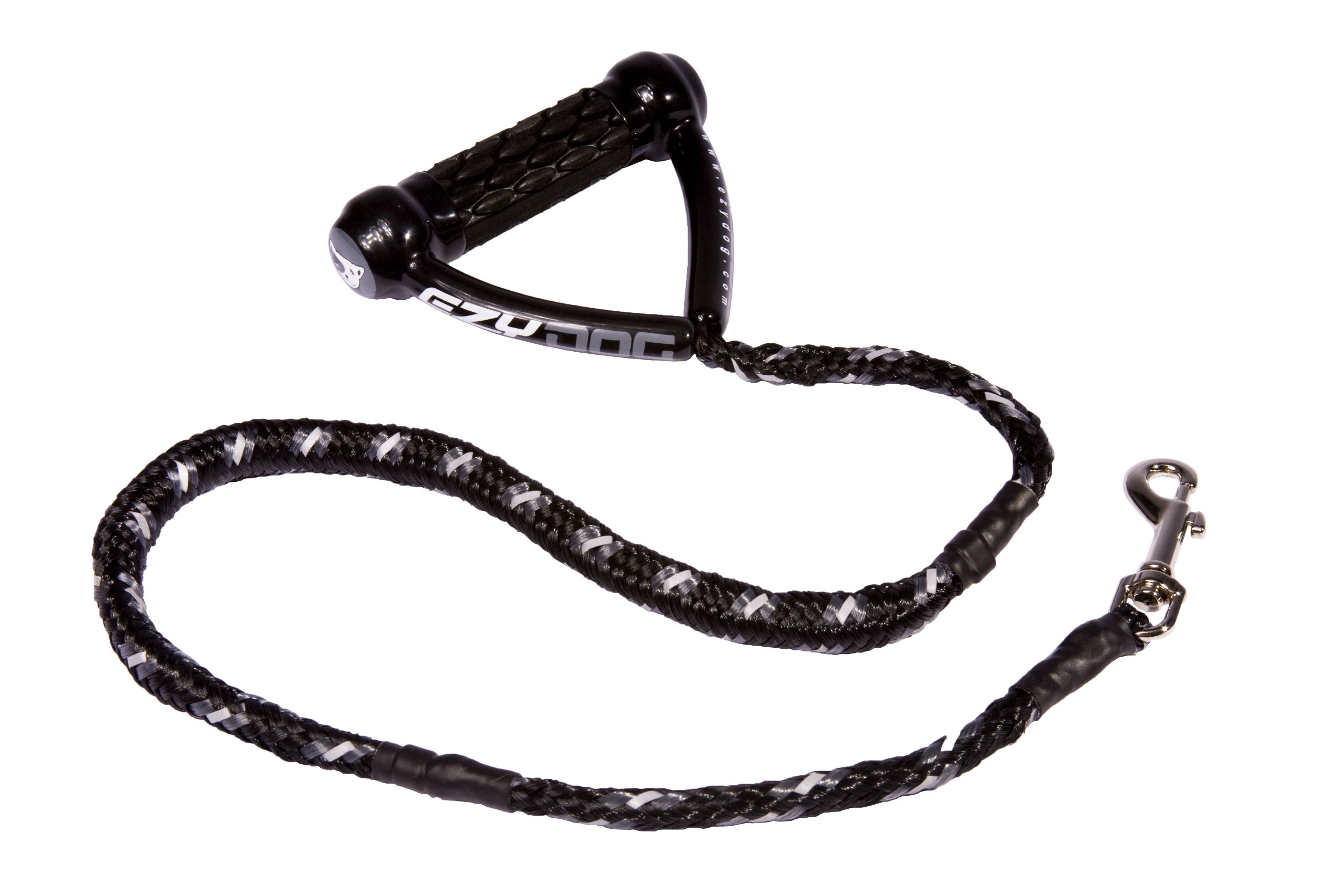 EzyDog Cujo Dog Lead | EVA Handle, Lead for Large Dogs, Heavy Duty, 680KG Break Tested, Traffic Control, Strong Ski Rope Material, Snap Clip (40 inch, Black)