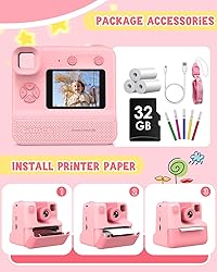 LETSHAHA Kids Camera Instant Print, Christmas