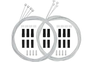 LiuTaoWMX Bike Brake Cable Kit, Bicycle Brake Cable for Road & Mountain, 40Pcs Universal Bike Shifter Cable and Brake Cable with Silver End Caps, O-Rings, Brake Cable and Shift Cable End Caps