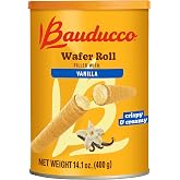 Bauducco Wafer Rolls, Crispy Vanilla Wafer Rolls Filled with Creamy Vanilla, 14.1 oz (Pack of 1)