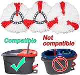 UNU 6 Pack Mop Head Replacement for Vileda Triangle Swivel Mops Red view 3