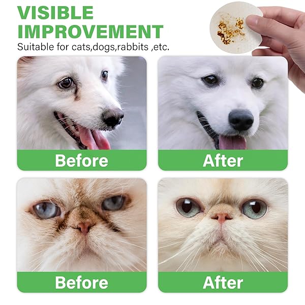 GJYC PET 3.2 INCH DOG EYE WIPES – TEAR STAIN REMOVER FOR DOGS, GENTLE FORMULA FOR CATS AND DOGS, QUICK CARE FOR BRIGHT FUR, THICK, SOFT AND SKIN-FRIENDLY, LARGE SIZE, 120PCS