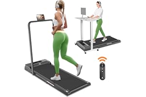 NXSCI Walking Pad with Handle Bar, Portable Treadmill with Handle, 2.5HP Walking pad Treadmill, 3 in 1 Under Desk Treadmill for Home, Folding Treadmill Samll Spaces, LED Display,Remote Control