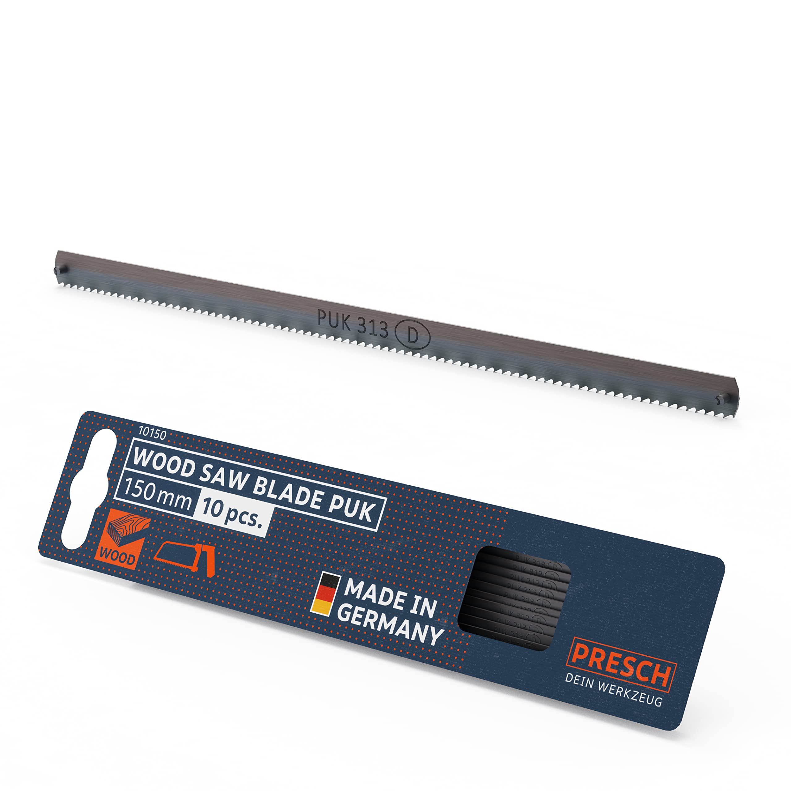 Presch junior hacksaw blades for wood 150mm 10 pcs - Original PUK saw edges for 150mm hand saws - Hacksaw edge for soft, hard and profiled wood, hardboard, cardboard