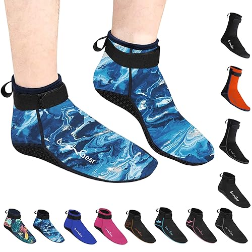 OMGear Water Socks Neoprene Socks Beach Booties Shoes 3mm Glued