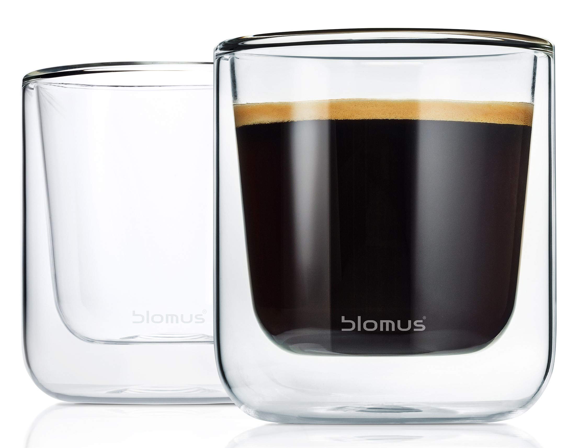 blomus Nero Insulated Coffe Glasses, Clear Glass