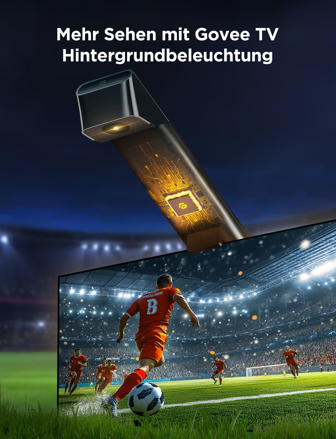 Govee TV Hintergrundbeleuchtung 3 Lite mit Fish-Eye Korrektur Funktion, Sync für 55-65 Zoll TVs, 3,6M RGBICW WiFi TV LED Strip mit Kamera, 4 Farben in 1 Lampenperle, Sprach- & APP-Steuerung 8
