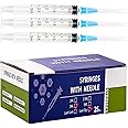 Jiaxix 25Pack 3ml /cc 23Ga 1inch Syringes with Needle, Individual Package