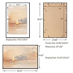 24x36 Black Picture Frame, Black Poster Frame