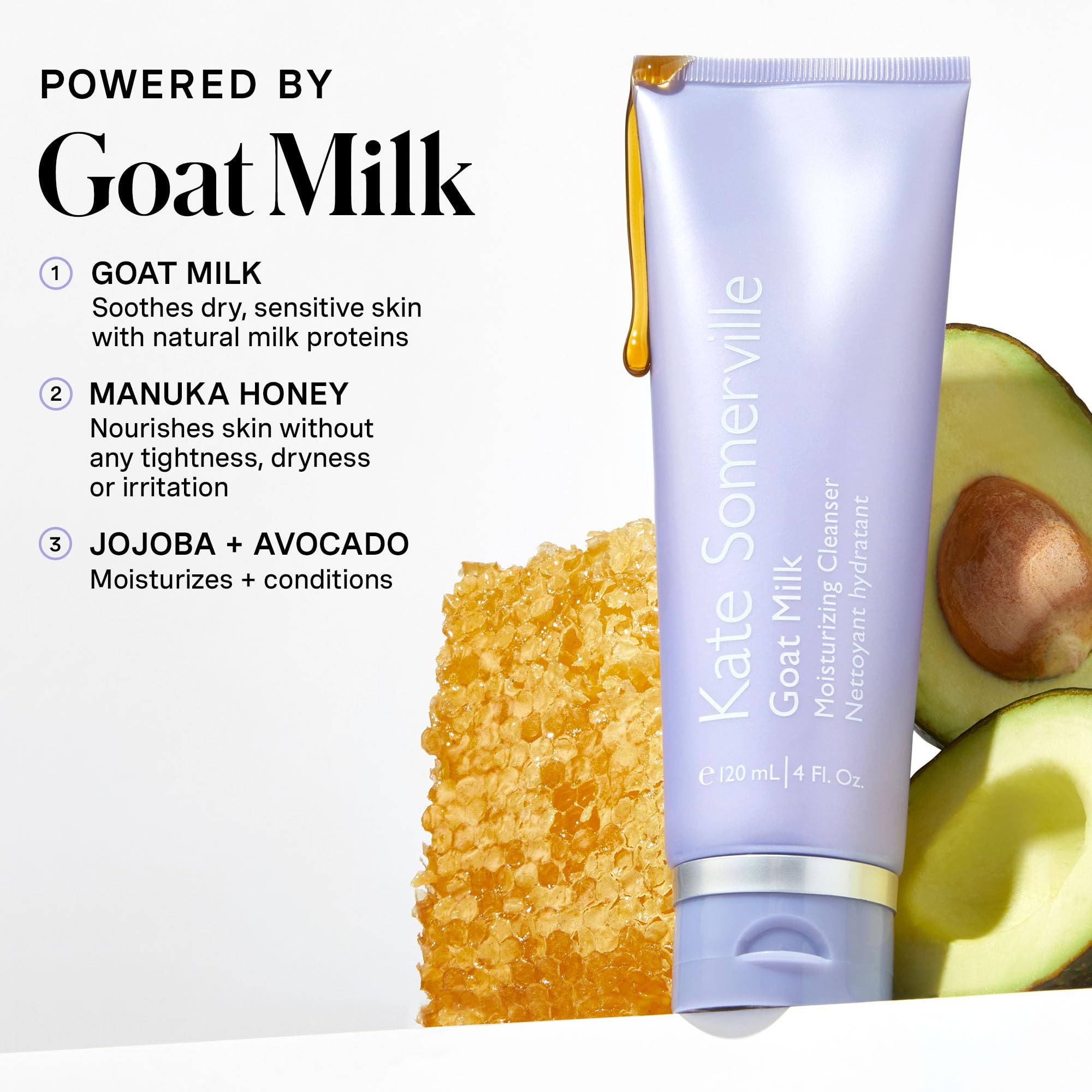 Goat Milk Moisturizing Cleanser, Gentle Daily Face Wash, Relieves Dry Skin & Tightness