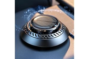 Ceeniu Car Air Fresheners, Silver 2023 New Model, Solar-Powered, Aluminum Alloy, Fragrance DIY, 2 French Essential Oils, Premium Car Accessory, F21 Car fresheners, Car Diffuser