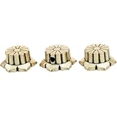 Guyker Guitar Bell Potentiometer Control Knobs Dia. 6mm Shaft Pots, 3PCS Brass Flower Style Top Hat Speed Tone Volume Switch Cap Replacement for Electric Guitar Bass (NKB-006, Old Brass)