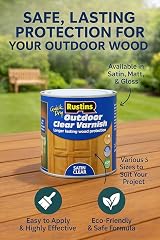 Rustins Quick Dry Outdoor Clear Varnish 250ml Satin Weather Protection UV view 3