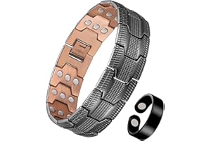 Jeracol Magnetic Copper Bracelet for Men,3X Strength Magnetic Bracelet with 99.99% Pure Copper & 3500 Gauss Magnets,Adjustabl