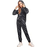 Arshiner Girls Velour 2 Pieces Tracksuits Outfits Athletic Hoodies Sweatshirts and Sweatpants Athletic Clothing Sets