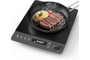 Induction Cooktop,Zopehan Single Portable Induction Cooker Countertop Burner For Cooking,8 Power Levels&8 Temp Setting,3-Hour