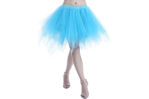 ChicWind Womens Colourful Halloween costumes Puffy Tutu Layered Tulle Petticoat Skirt for Party