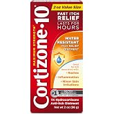Cortizone-10 Max Strength Water Resistant Itch Relief Ointment, 2 oz. | 1% hydrocortisone, fast-acting, anti-itch cream for bug bites, rash, eczema, psoriasis, poison ivy, oak, sumac, ages 2+