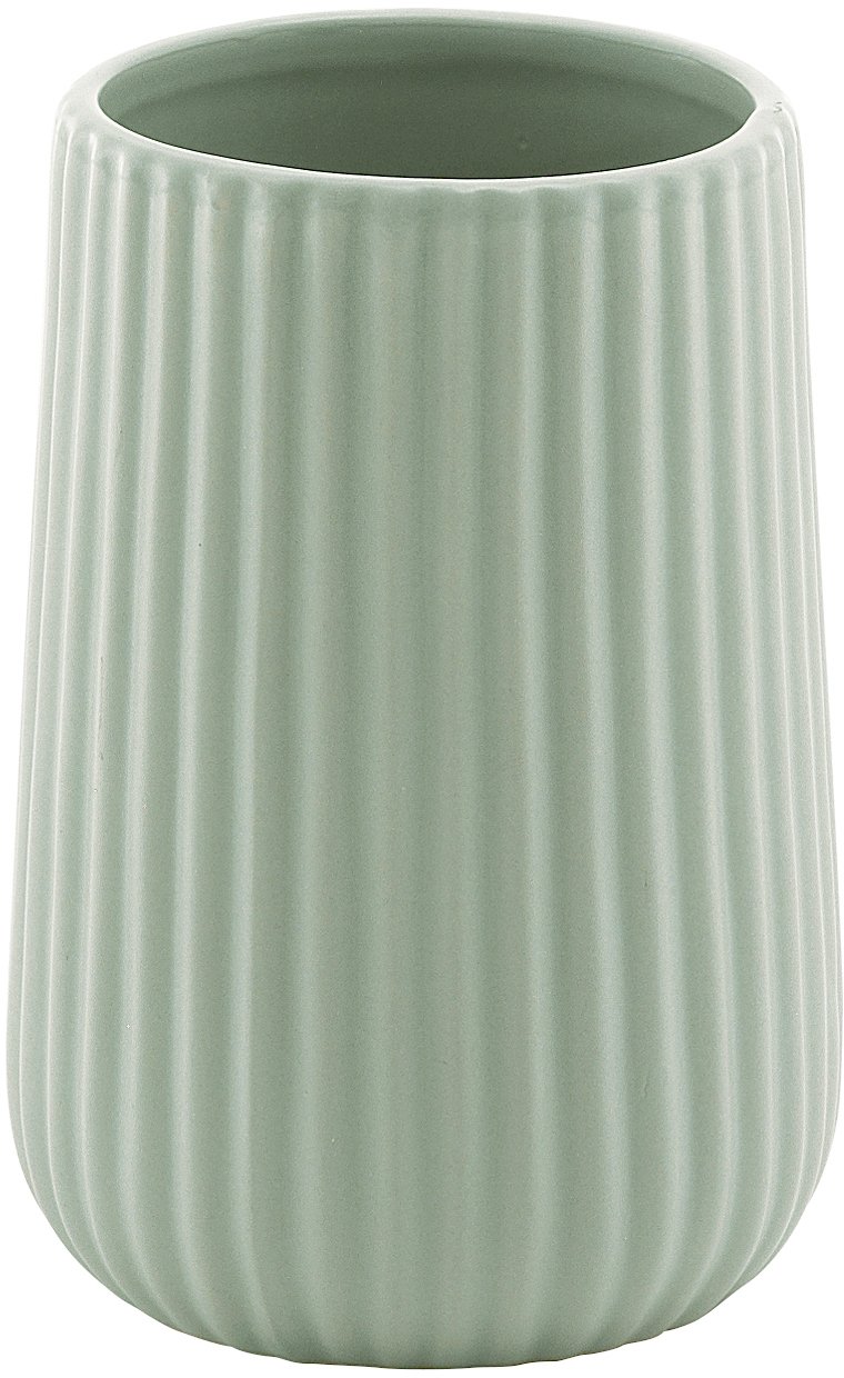 Gedy Marika Brush Holder, Ceramic, Green, 8 x 8 x 11.6