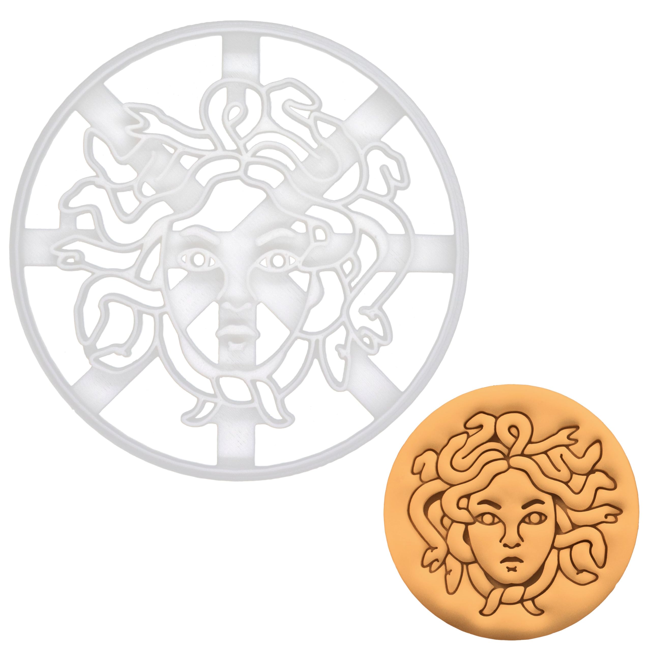 BAKERLOGY Medusa Cookie Cutter - Detailed Biscuit Cutter Design for Baking and Crafts, Ideal on Fondant, Dough, Clay