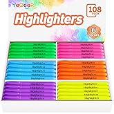 YEGEER Highlighters, Chisel Tip Dry-Quickly Highlighter Markers, 108 Count-6 Assorted Colors Highlighters Bulk Pack for Adult Kids, Office Classroom Must Have, School Supplies for Teachers