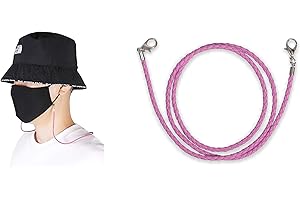 Allsense Leather Mask Lanyard Adjustable Neck Strap with Hook Clip for Face Masks, Pink, 1 Pack