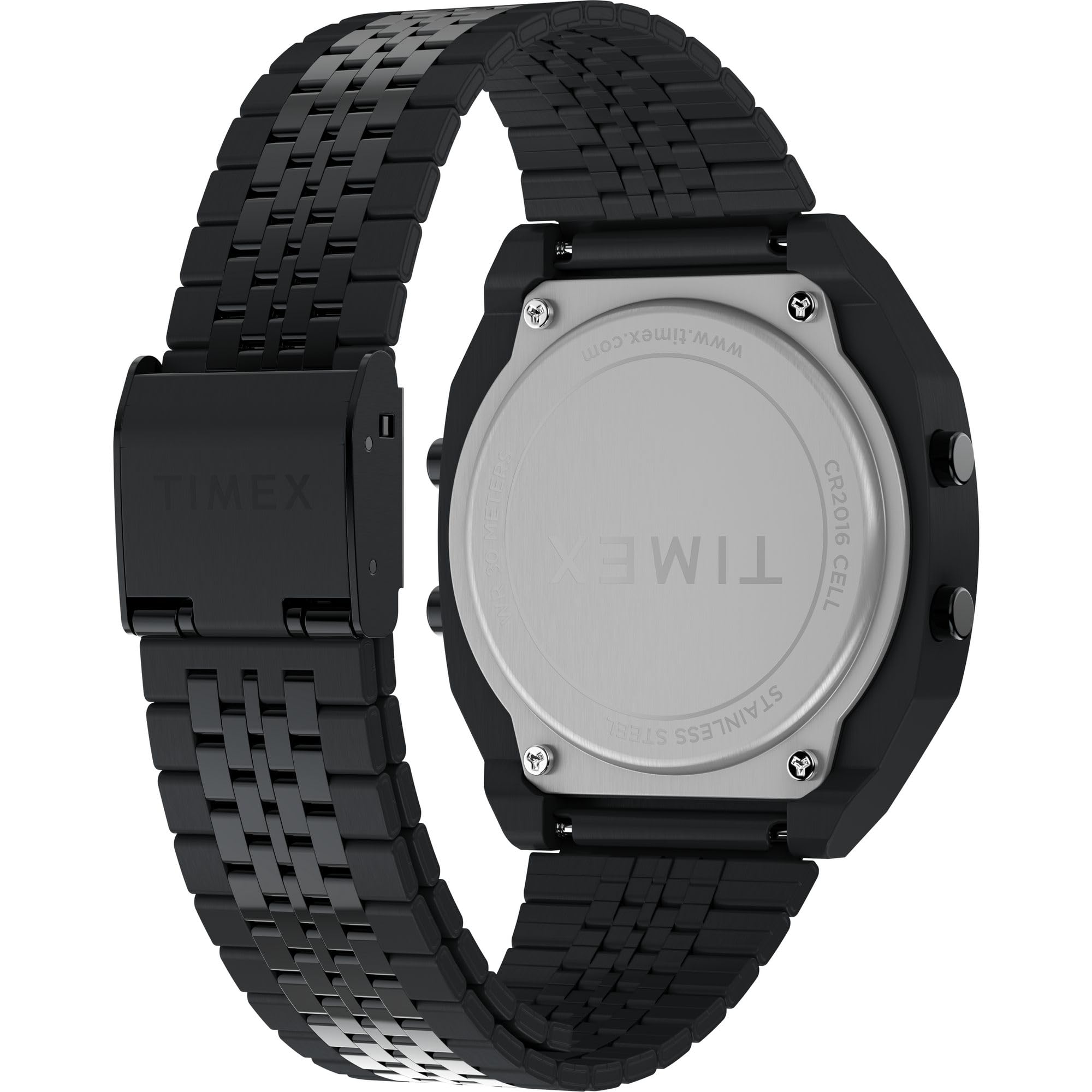 Timex Men's T80 36mm Watch - Black Band Digital Dial Stainless Steel Case