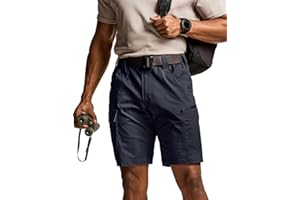 CQR Men's Flex Casual Cargo Shorts, Lightweight Water Resistant Golf Shorts, Stretch Tactical Work Shorts with Multi-Pocket