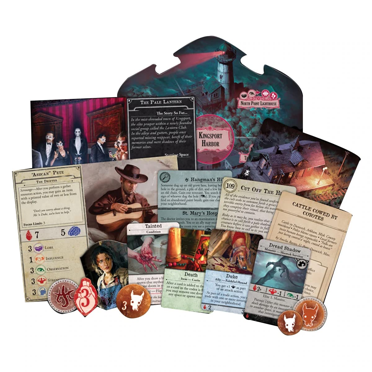 Arkham Horror Under Dark Waves Board Game Expansion - New Locations, Investigators, and Terror! Cooperative Mystery Game, Ages 14+, 1-6 Players, 2-3 Hour Playtime, Made by Fantasy Flight Games