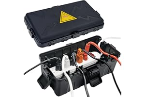 Hrensaw Medium Outdoor Electrical Box(10.6x5.5x4.5inch),Weatherproof Connection Box w/6 Cable Entry,IP54 Waterproof Extension Cord Cover Protect Power Strip,Timer,Plug,Holiday Lights,Black