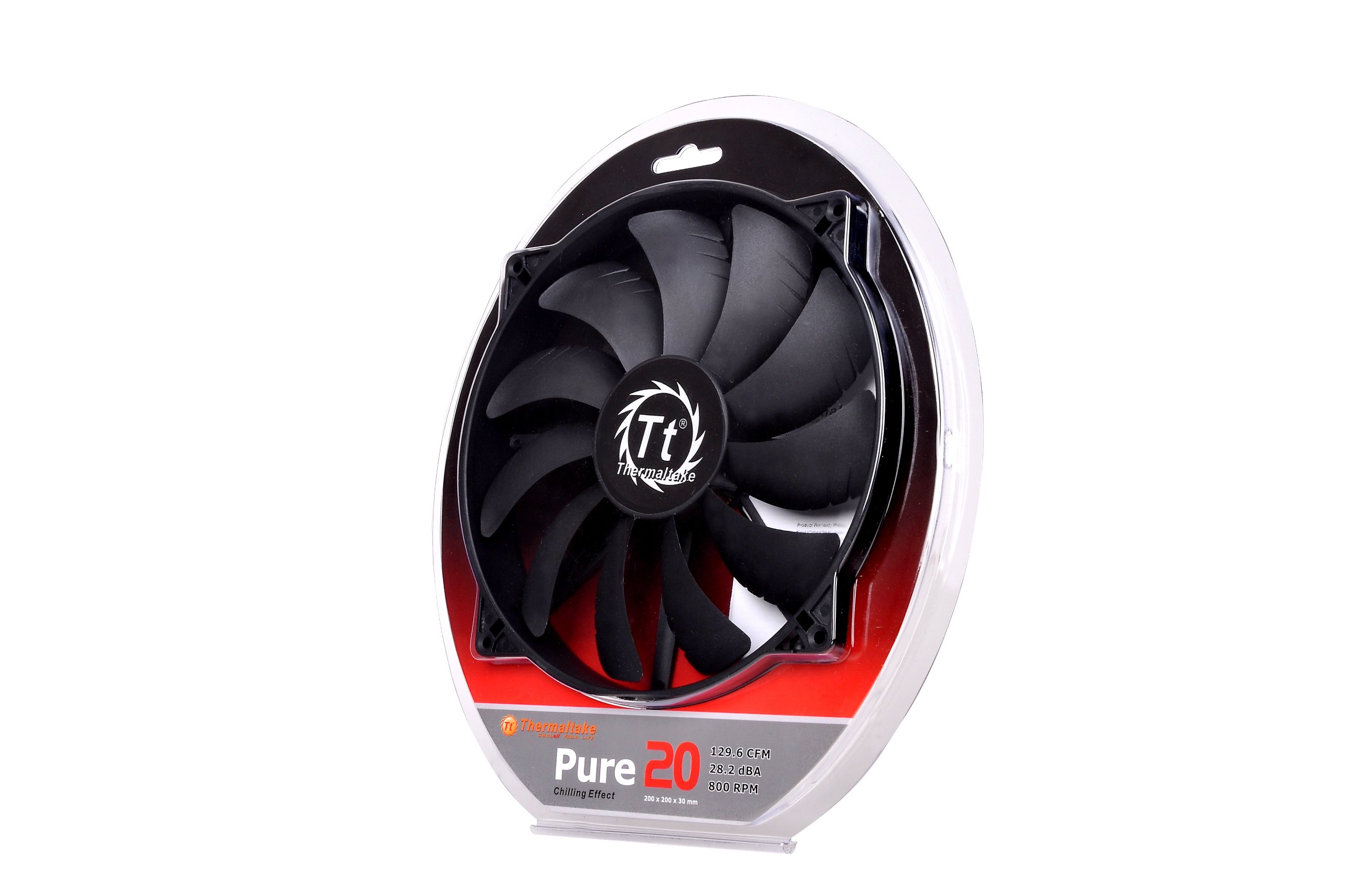 Thermaltake 200mm Pure 20 Series Black 200x30mm Thick Quiet High Airflow Case Fan with Anti-Vibration Mounting System Cooling CL-F015-PL20BL-A