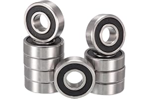 HiPicco R4-2RS Deep Groove Ball Bearings, ID 1/4" x OD 5/8" x Width 9/32" Double Rubber Sealed Ball Bearing Pre-Lubricated Chrome Steel Z2 Lever 10pcs