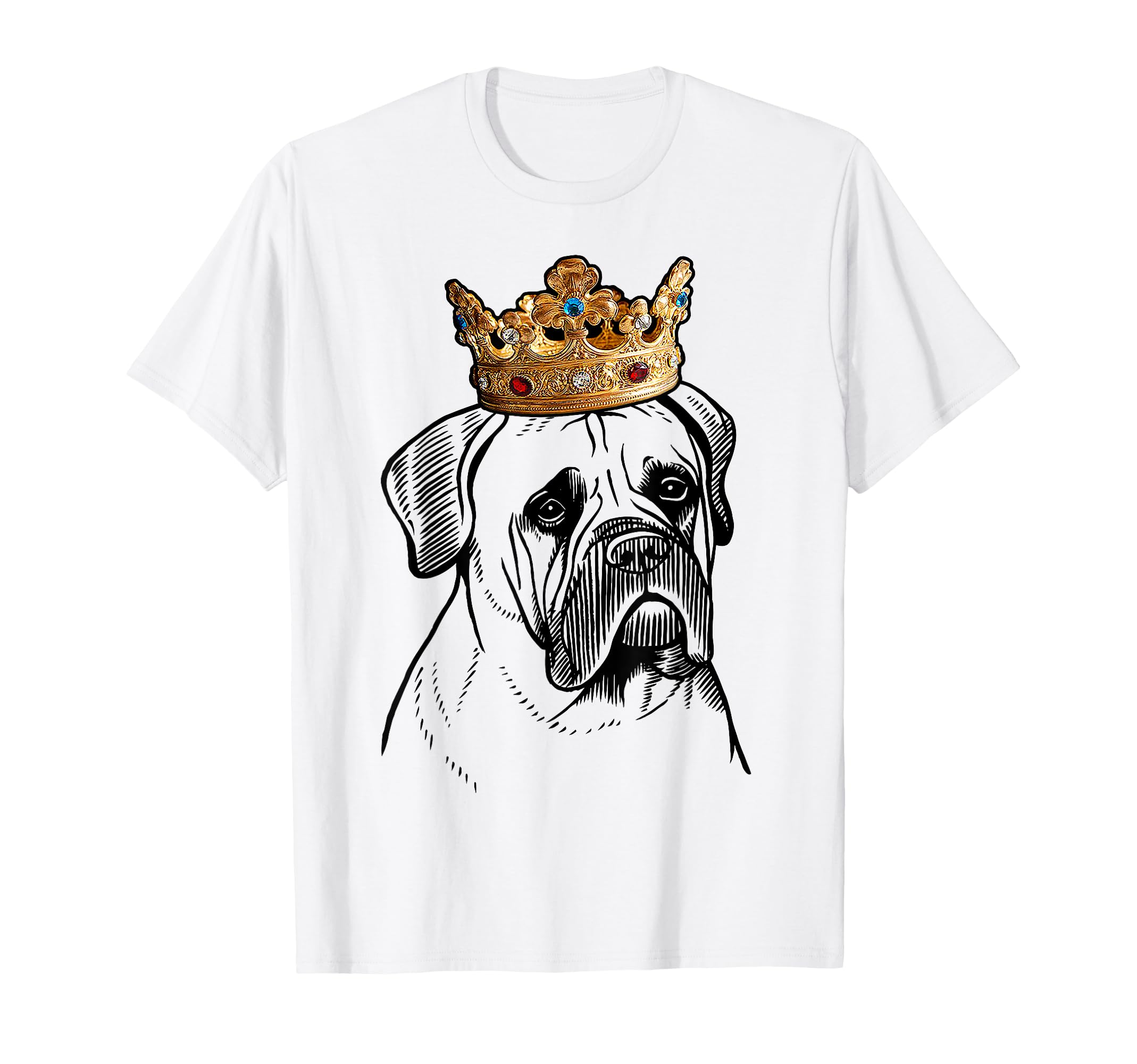 Bullmastiff Dog Wearing Crown T-Shirt