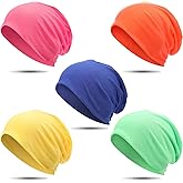 Syhood 5 Pcs Unisex Slouchy Beanie Hats for Men Women Summer Beanie Hats Lightweight Baggy Dwarf Soft Chemo Sleep Caps