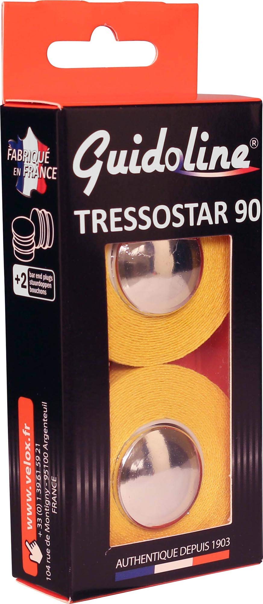 Velox Guidoline Tressostar 90 Cotton Handlebar Tape, Yellow