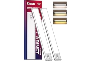 DiDiSky Under Cabinet Lighting, 2pack 13inch 112 LED 3 Color Temperatures Motion Sensor Light Indoor, USB Rechargeable Under Cabinet Lights, Stick-On Magnetic Closet Lights, led Lights for Room