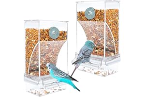 VERTUPET No Mess Bird Feeders Anti Spill Bird Feeder for Cage Parrot Automatic Feeder Seed Food Container Cage Accessories for Budgies Canary Cockatiel Finch