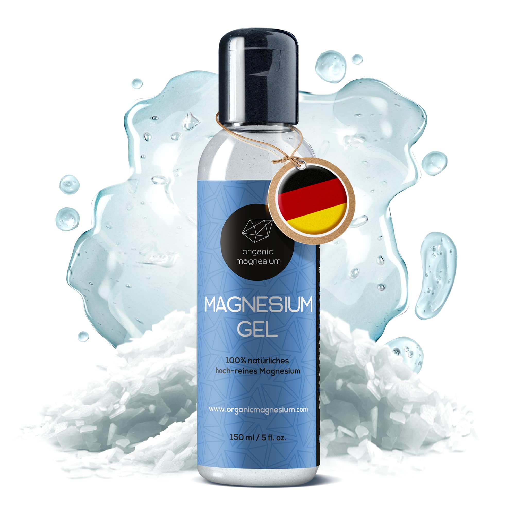 Organic Magnesium Gel - 150ml | 100% Natural & Pure Zechstein Magnesium Chloride | Perfect for Sports & Muscle Relaxation | Liquid Mg Gel