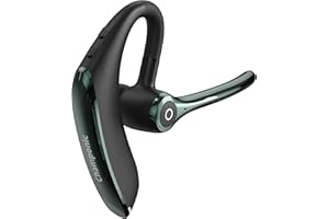 CHAMPONIC Bluetooth Headset - Wireless Bluetooth Earpiece Trucker Headset with mic Earbuds for Work Phone Case Office Phones Built-in Microphone Headphones Manos Libres Noise Cancelling
