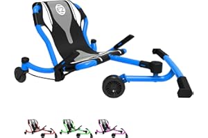 EzyRoller Spinner Ride On Scooter for Kids & Teens, Outdoor Ride on Toy with Caster Wheels for Drifting & Tight Turning, Up to 150 lbs, Ages 4 & Up - Blue